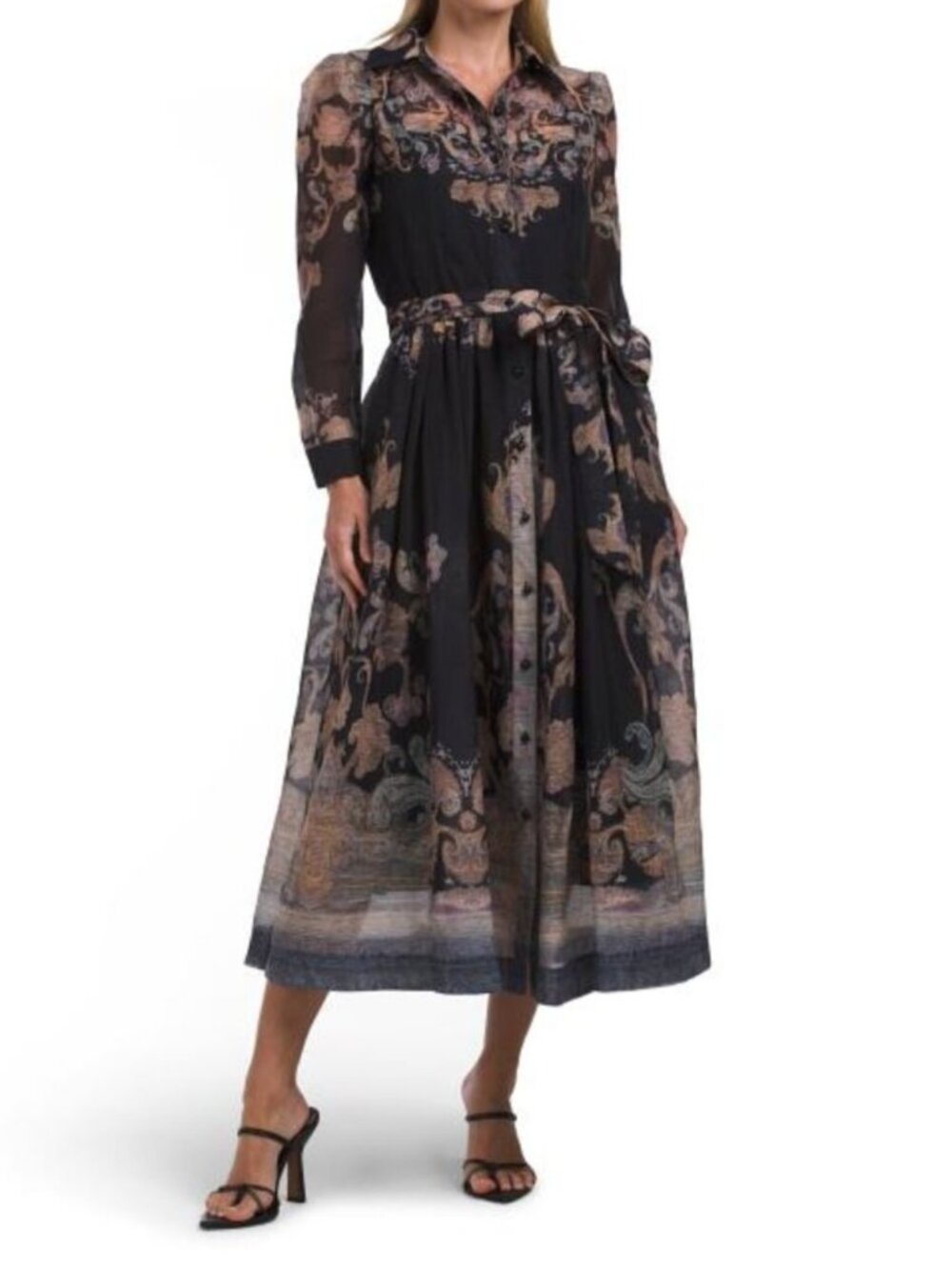 NANCY YANG Printed Shirt Dress